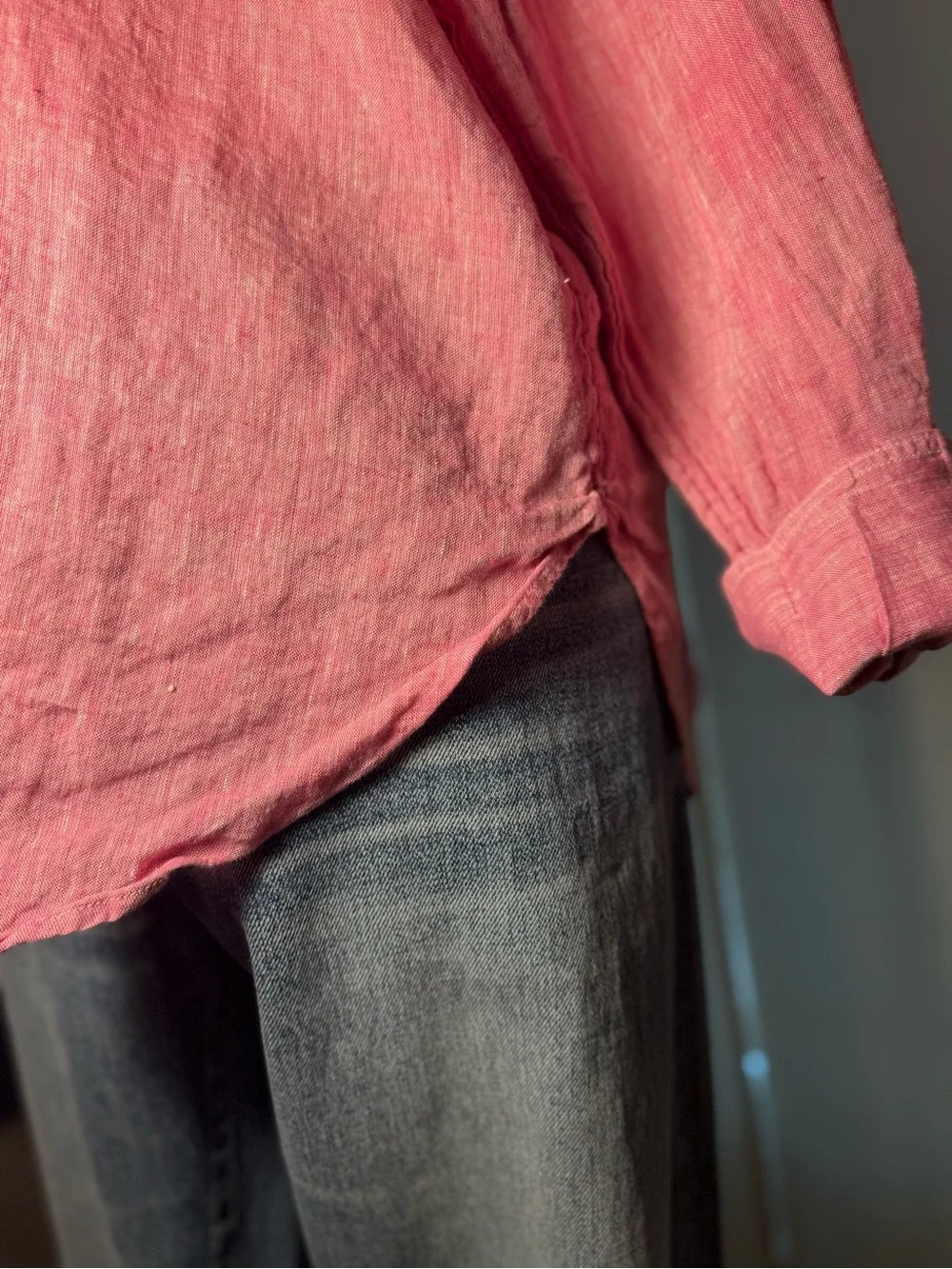 Madewell Bubble Gum Classic Relaxed Linen Button-Down Shirt - S